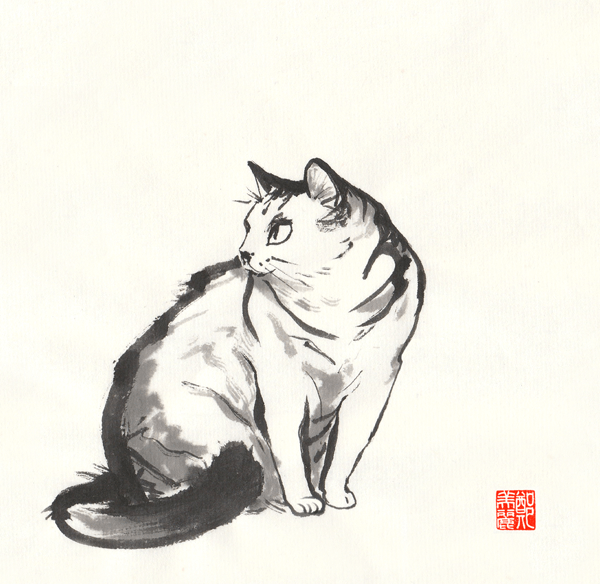 Chinese ink cat